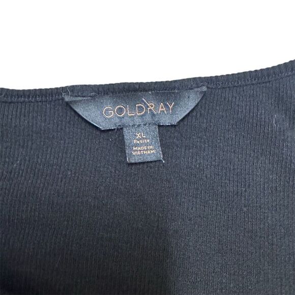 EUC Goldray Women's Standard Black Cold-Shoulder XL Knee Length Dress - Picture 3 of 4